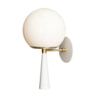 Audrey 8" shown in White with Brass with an Opal 8" globe