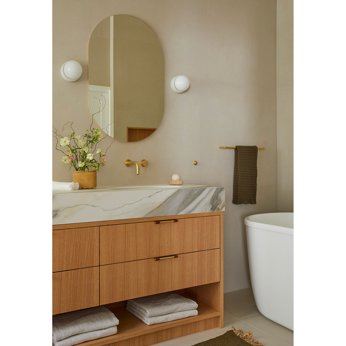 Concrete Cutie Sconces | Interior Design by Cathie Hong Interiors | Photography by Margaret Austin