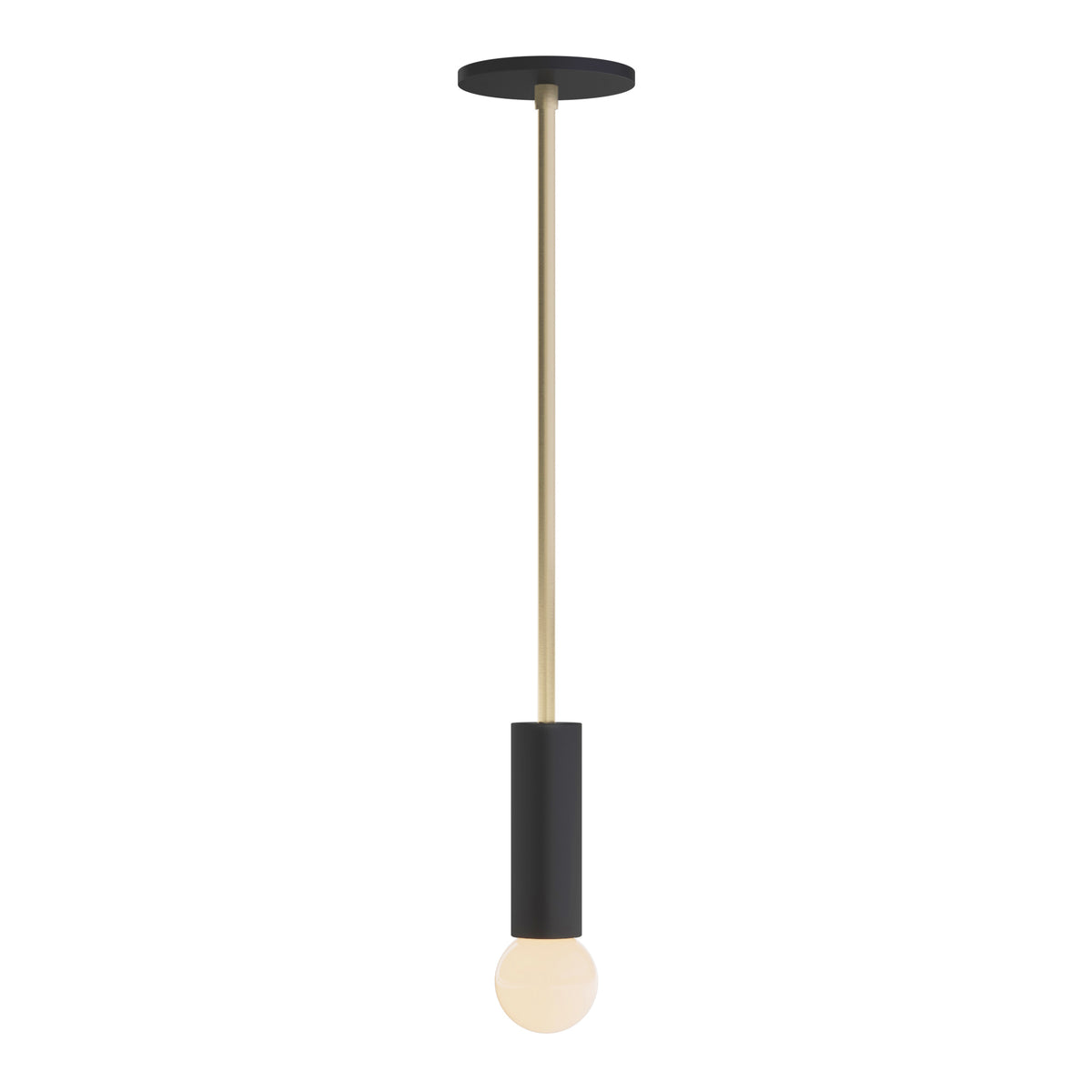 Fjord Rod Pendant shown in Matte Black with Brass