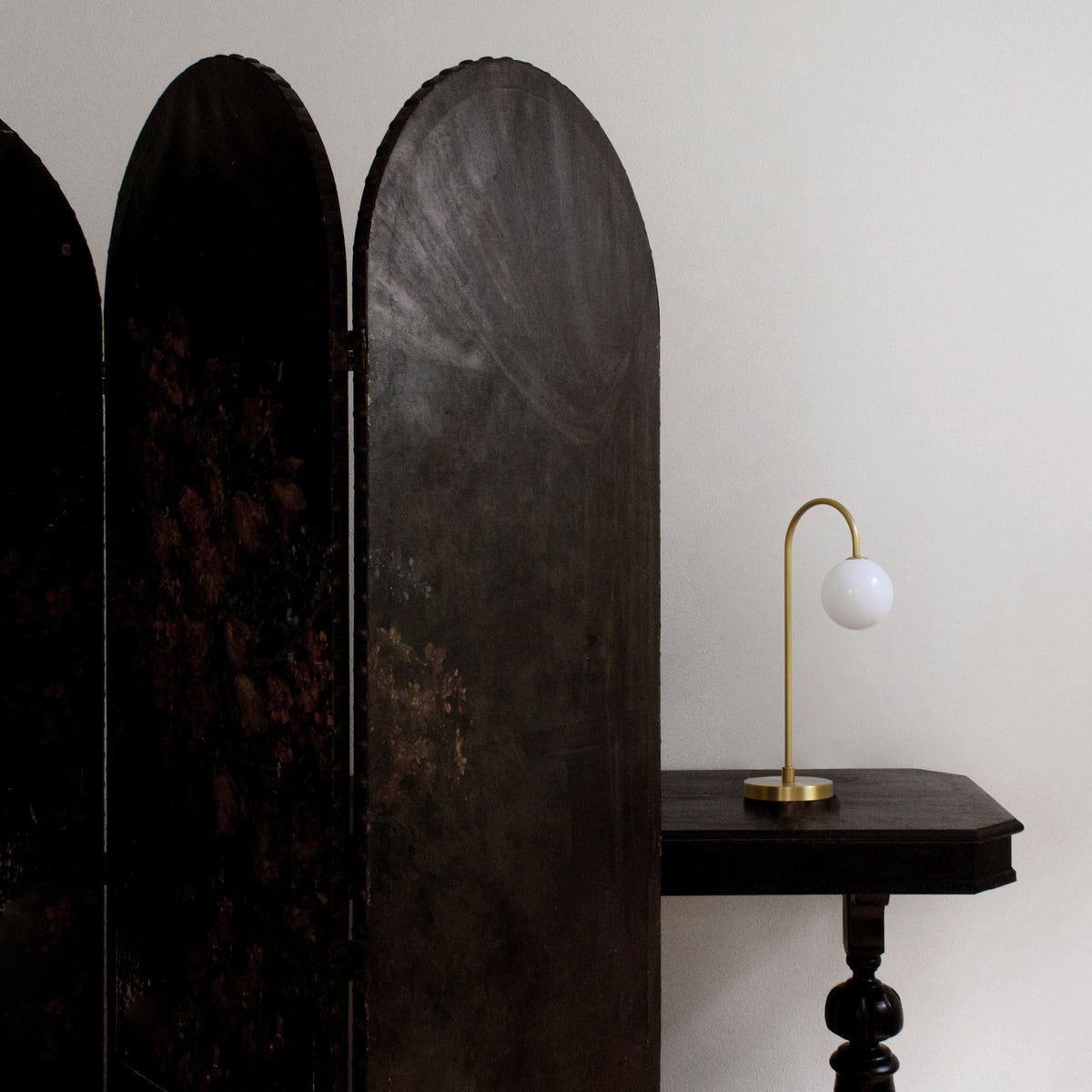 Josephine Table Lamp shown in Heirloom Brass