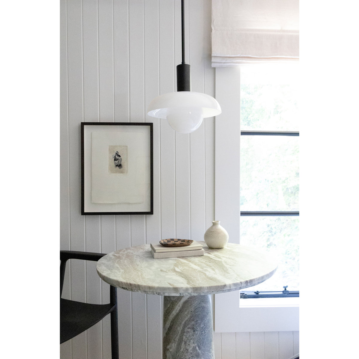 Glass Lexi Large Pendant shown in Matte Black