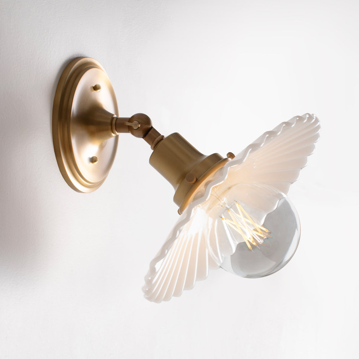 Marjorie Flush Sconce shown in Heirloom Brass