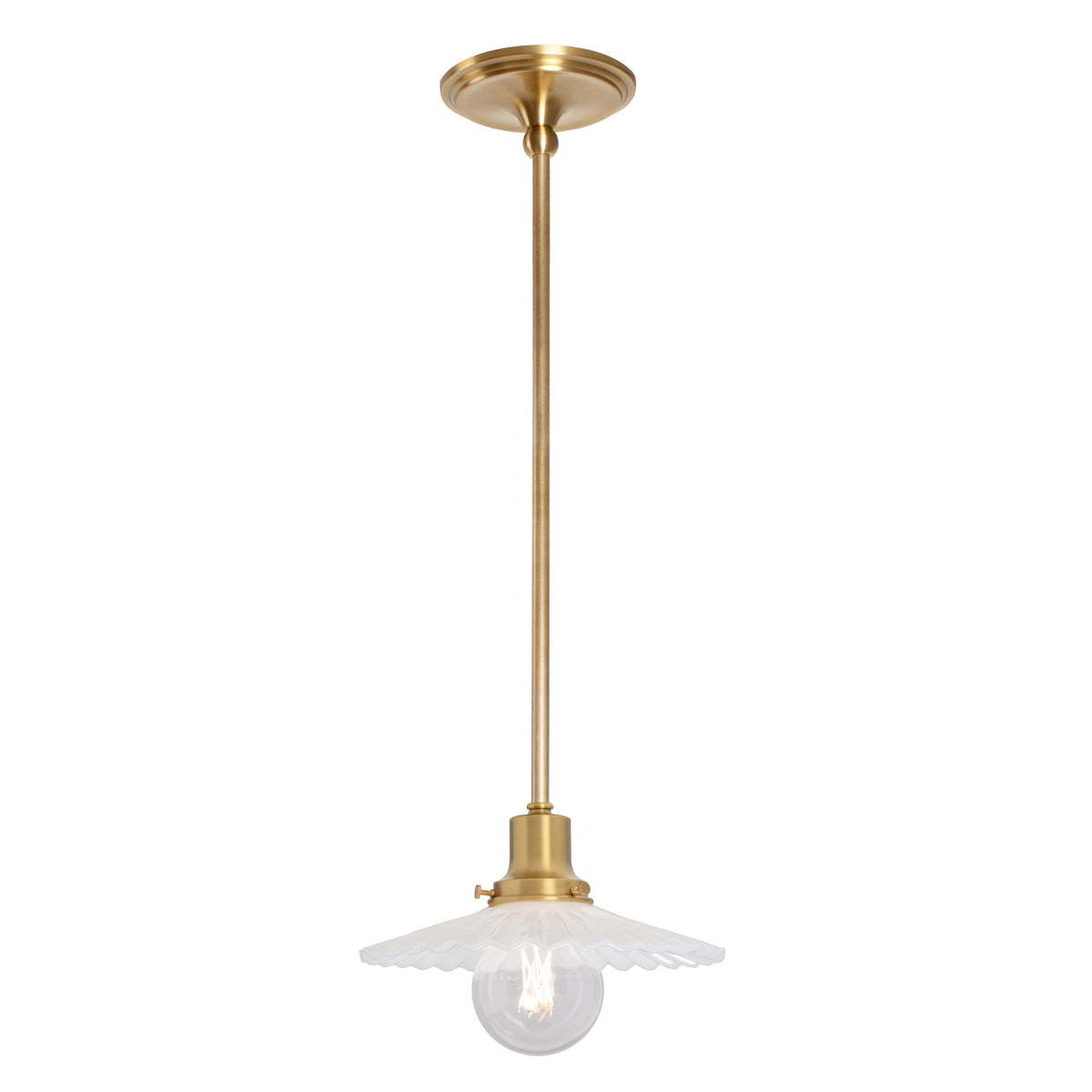 Marjorie Rod Pendant shown in Heirloom Brass