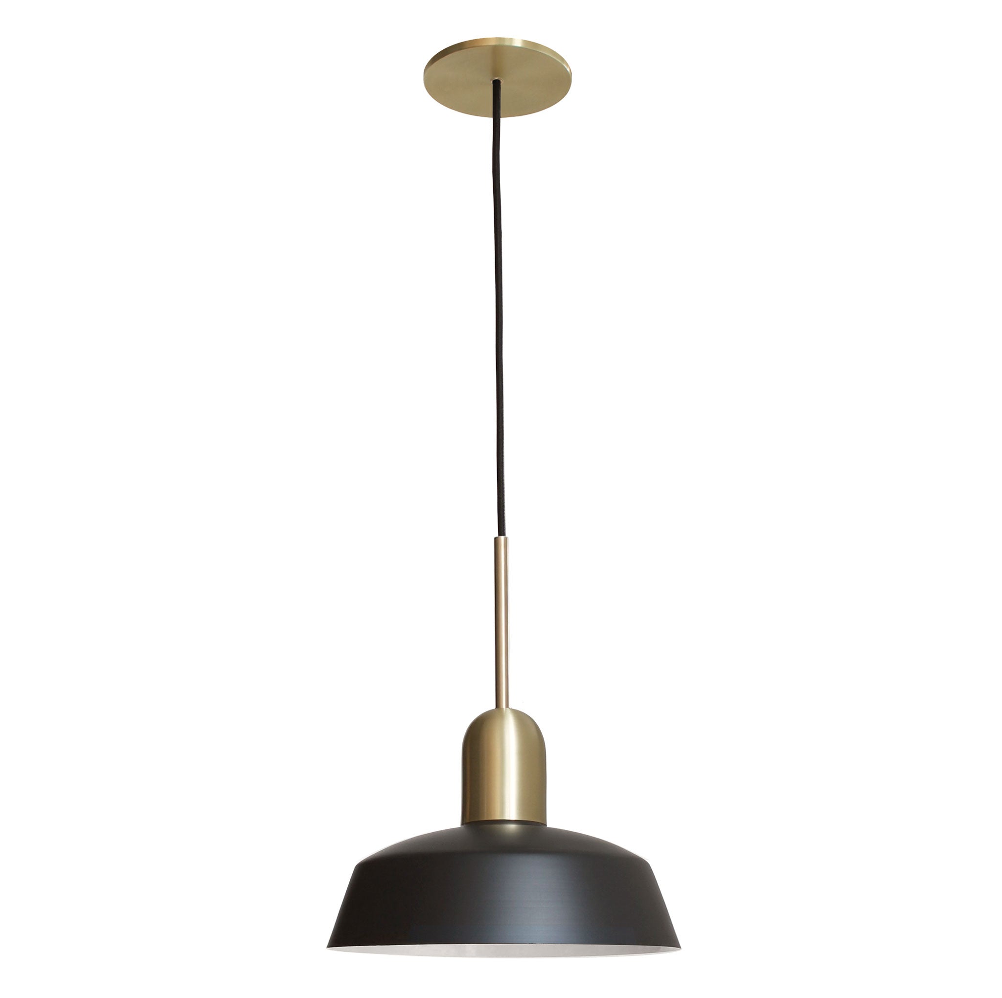 Meadowlark 11" Luxe Cord shown in Matte Black with Brass and Black Cloth cord