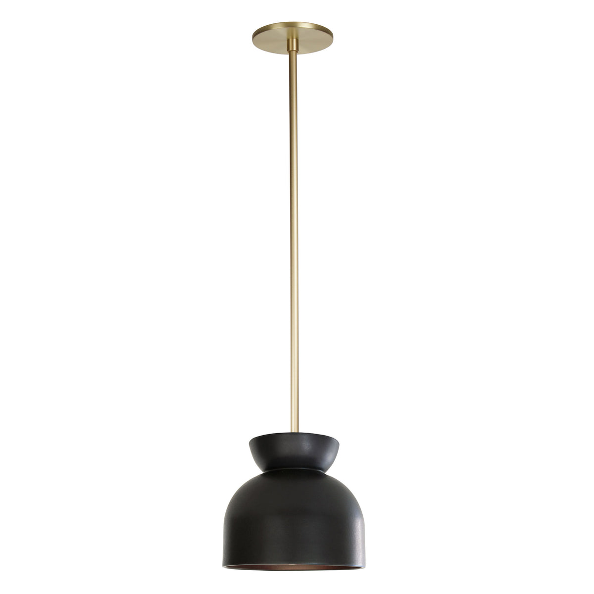 Terra Amélie Pendant shown in Eclipse ceramic with Brass