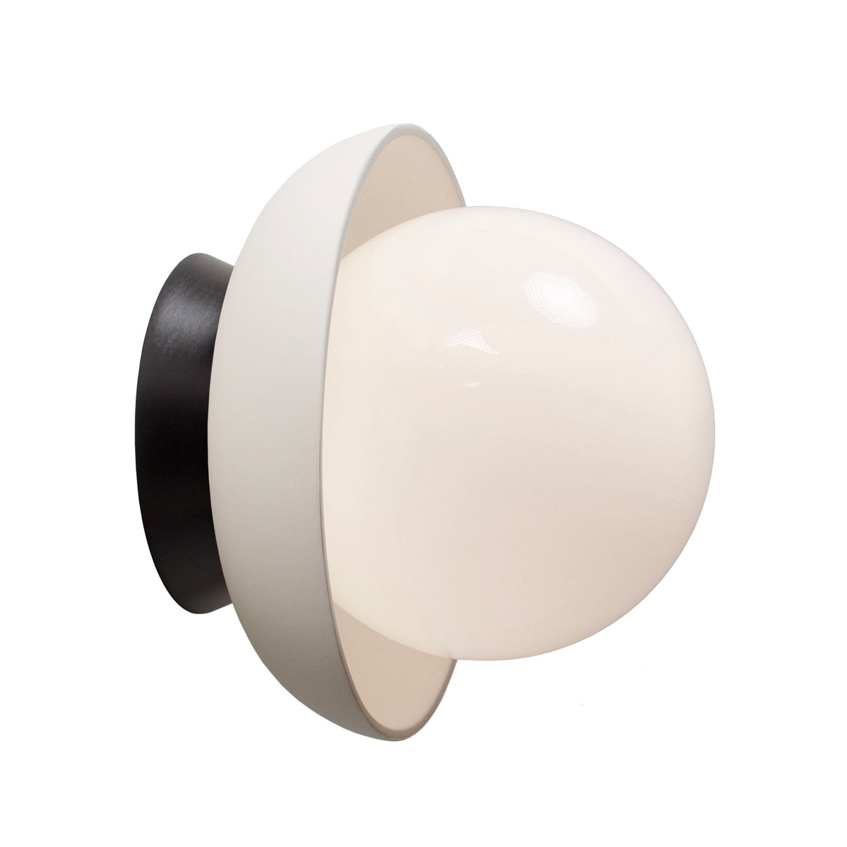 Terra Lexi shown in Bone ceramic and Black Stained wood canopy