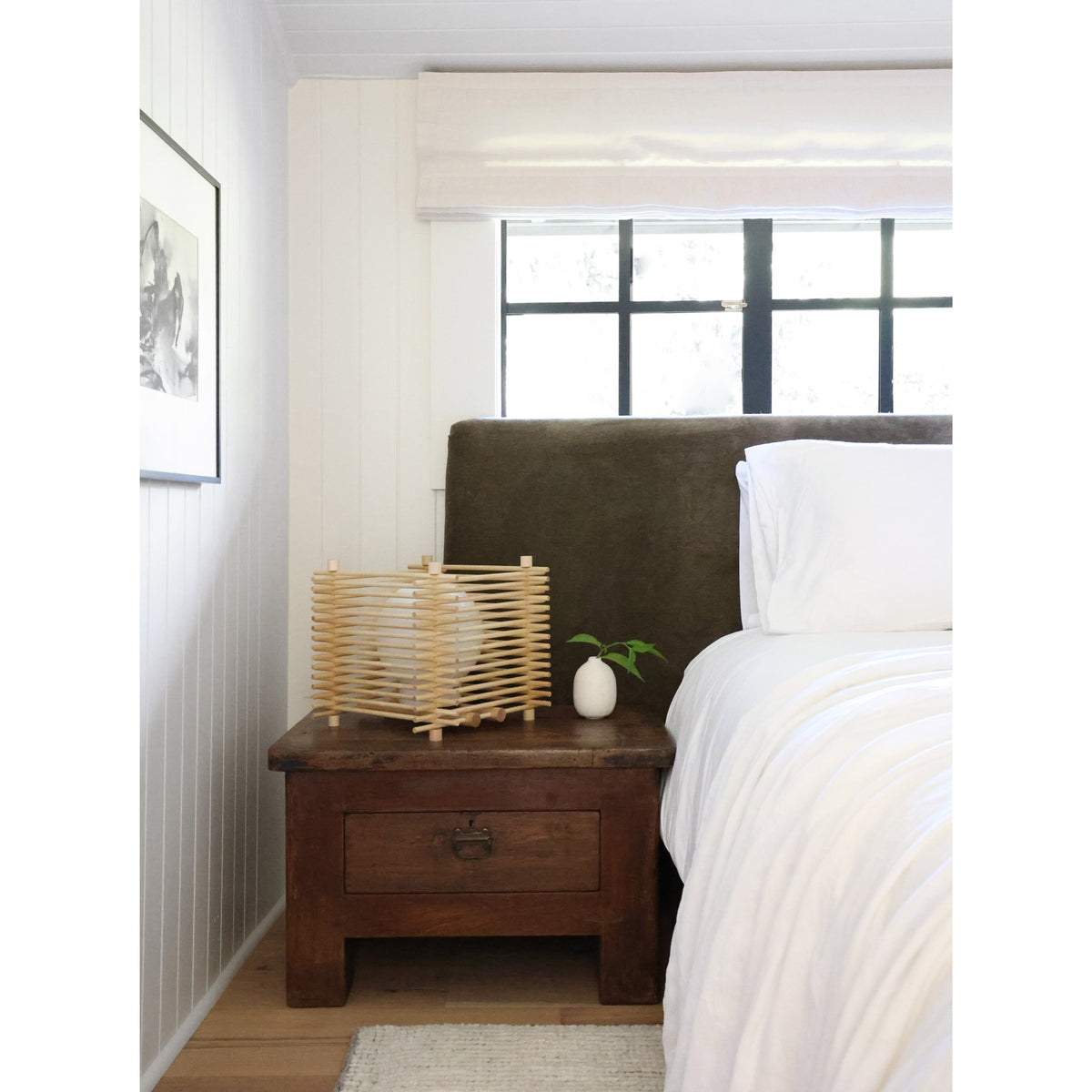 Yugen Table Lamp shown in Birch