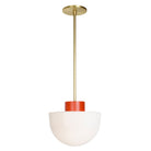 Anni Large Pendant shown with a Brass rod and canopy and Persimmon accent finish