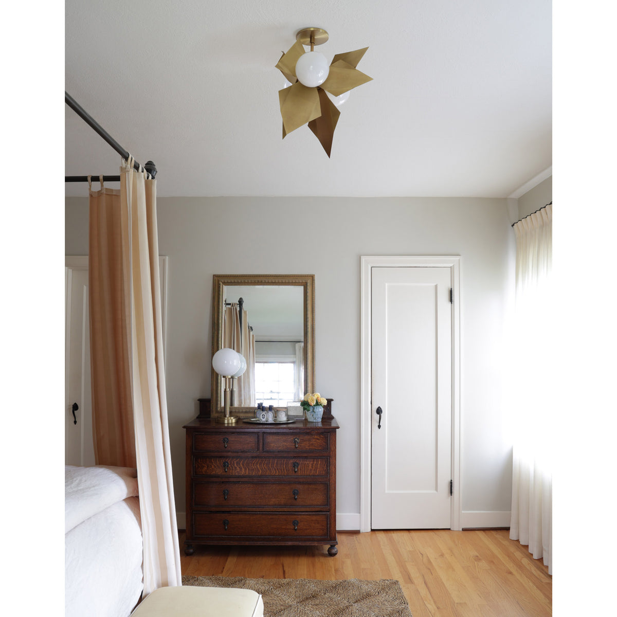 Hetty Lamp and Florence 3 Surface shown in Heirloom Brass. Interior design by Sarah J. Meyer Design