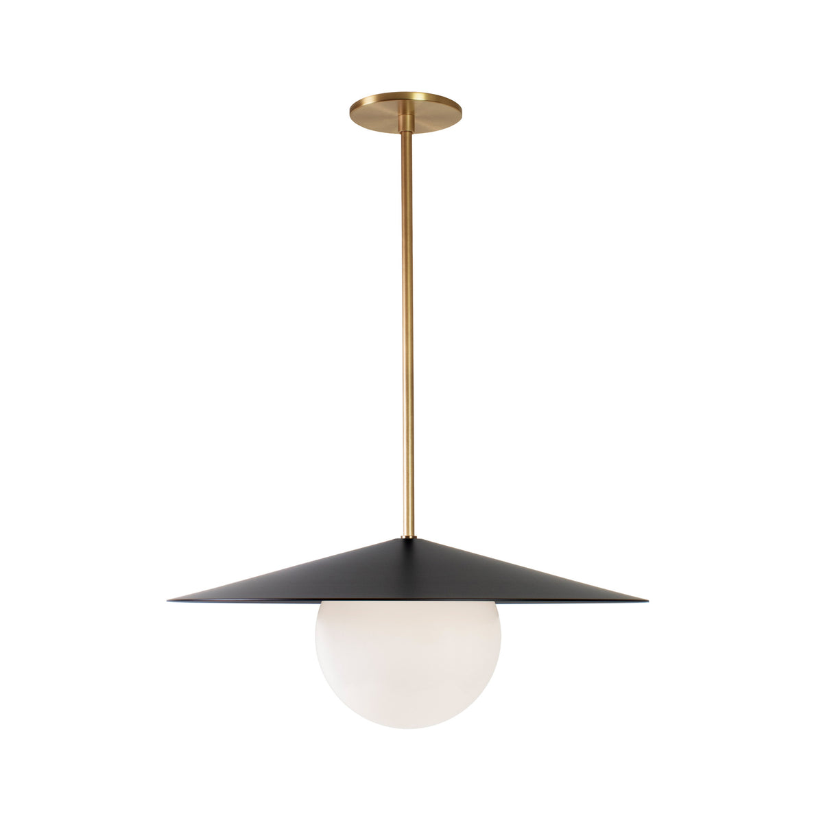 Marie Majeure Pendant shown in Matte Black with Heirloom Brass