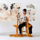 Maru Kakishibu chōchin washi shade being made by artisan in Japan
