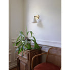Petra Ceramic Sconce Shown in Heirloom Brass with a 3" Rod