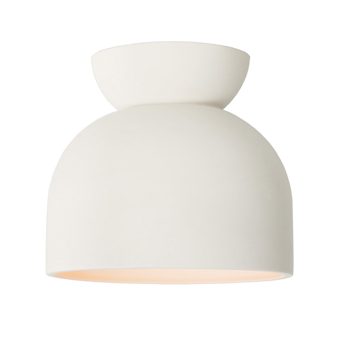 A Terra Surface Mount In Bone Ceramic Finish In White Background