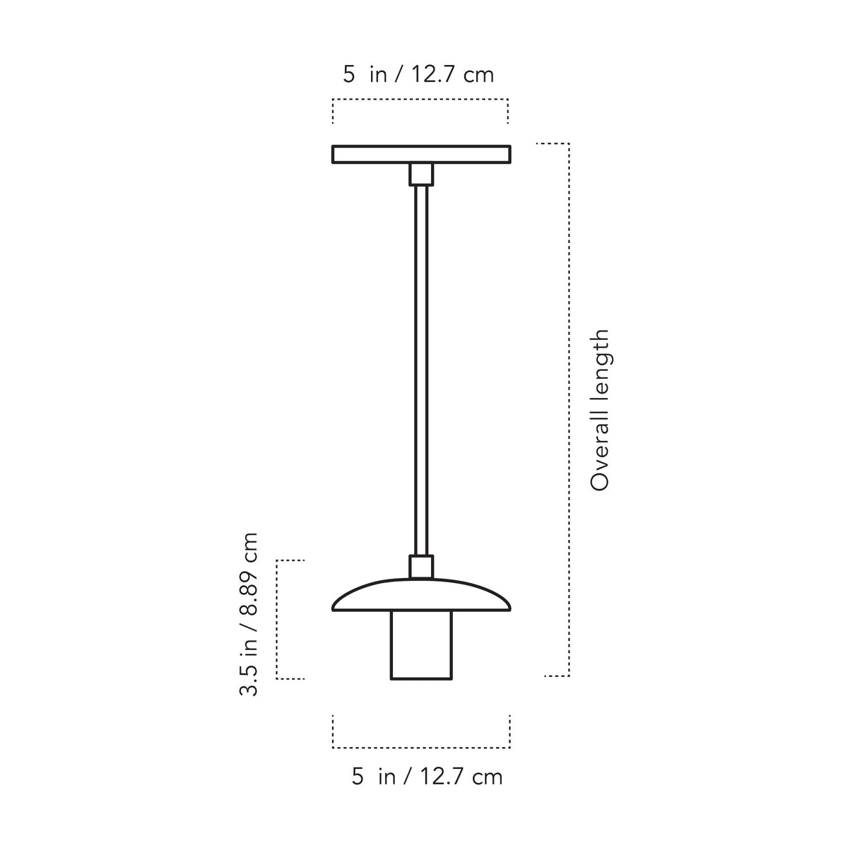 A Technical Drawing Of The Archer Rod Pendant