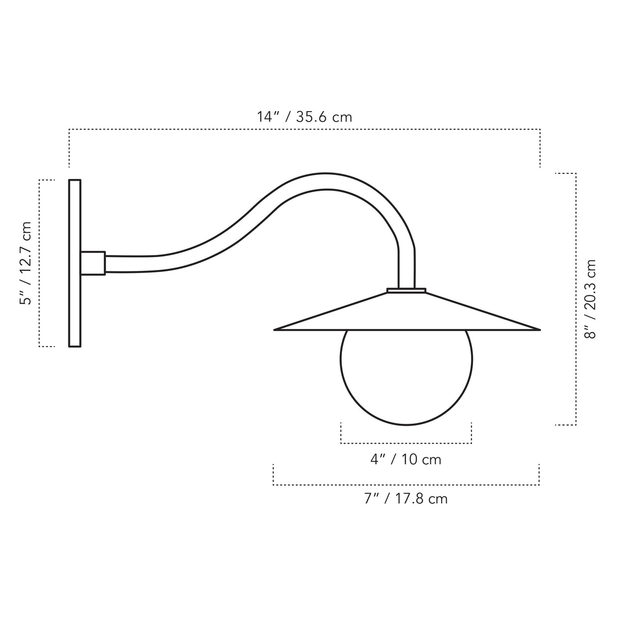 A Technical Drawing Of The Marie Petite Wall Sconce
