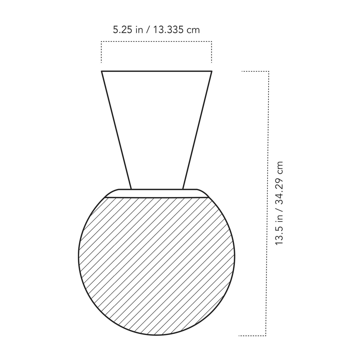 A Technical Drawing Of The Sierra With 8" Globe