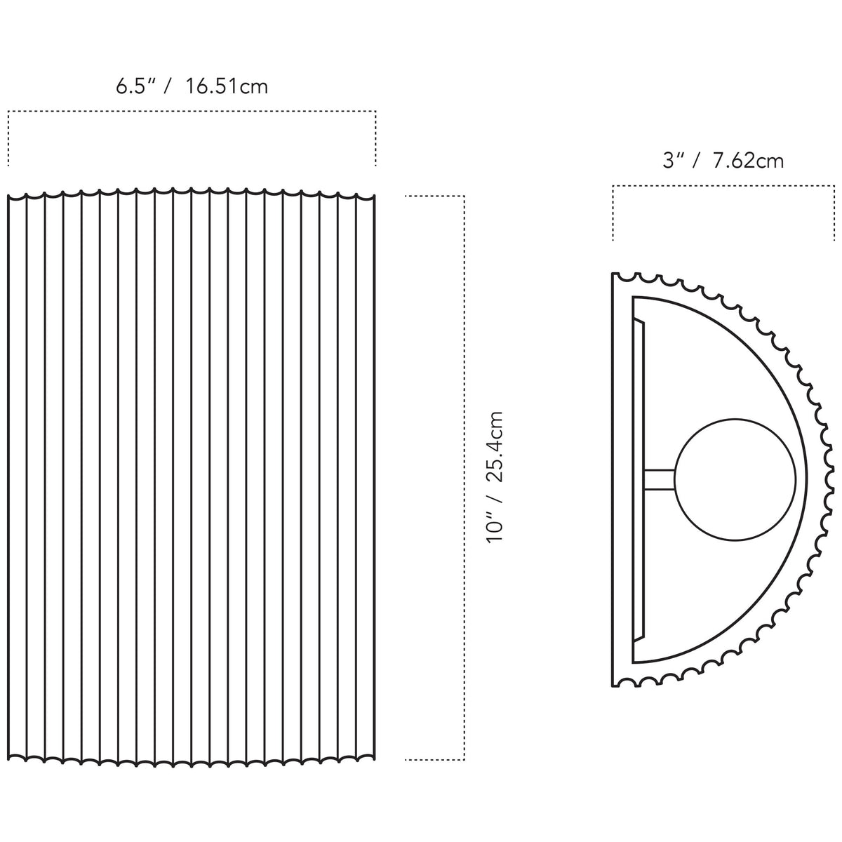 A Technical Drawing Of The Tumwater Ada Wall Sconce