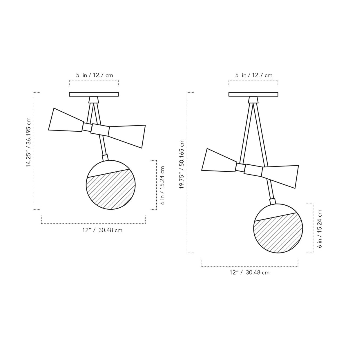 A Technical Drawing Of The Voyage Ceiling Lights