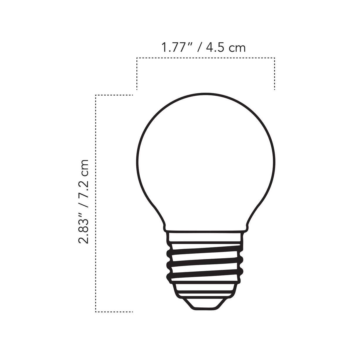 A Technical Drawing Of The G16 Filament Led Bulb