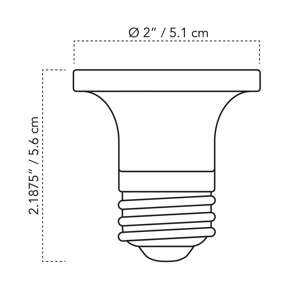 A Technical Drawing Of The Par16 7W Led Light Bulb