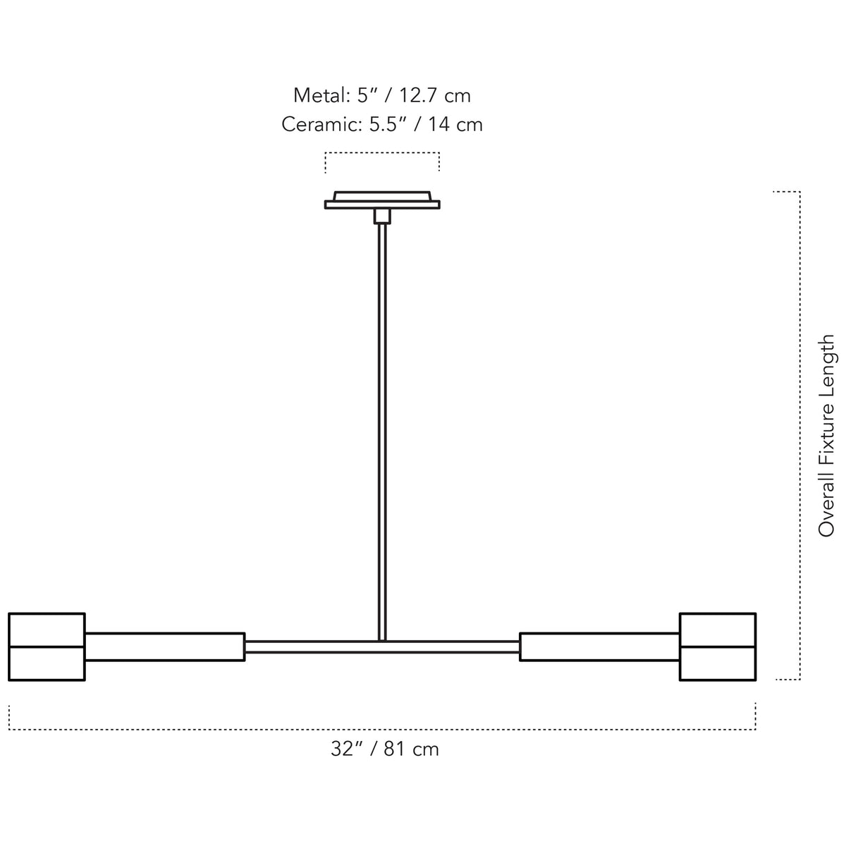Cedar & Moss Stanton Pendant drawing with dimensions