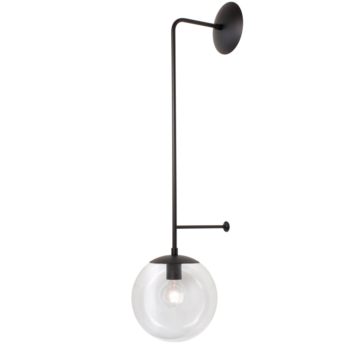 Ramona 10" shown in Matte Black with a Clear 10" globe