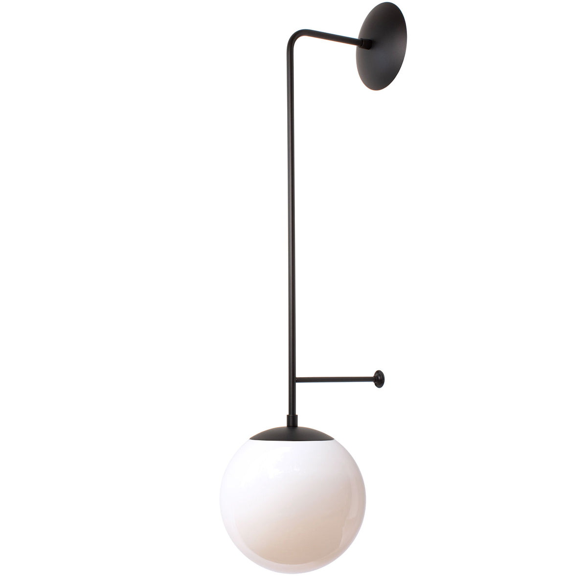 Ramona 10" shown in Matte Black with an Opal 10" globe