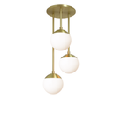 Alto Waterfall shown in Brass with Opal 6" globes