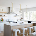 Amélie Rod 8" shown in White with Brass. Interior Design by Hazel & Brown. Photo by Janis Nicolay