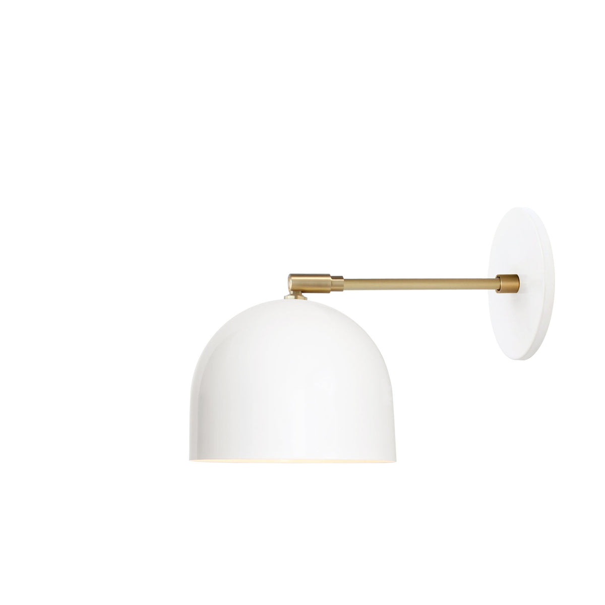 Amélie Sconce 6" shown with a 6" arm in White and Brass