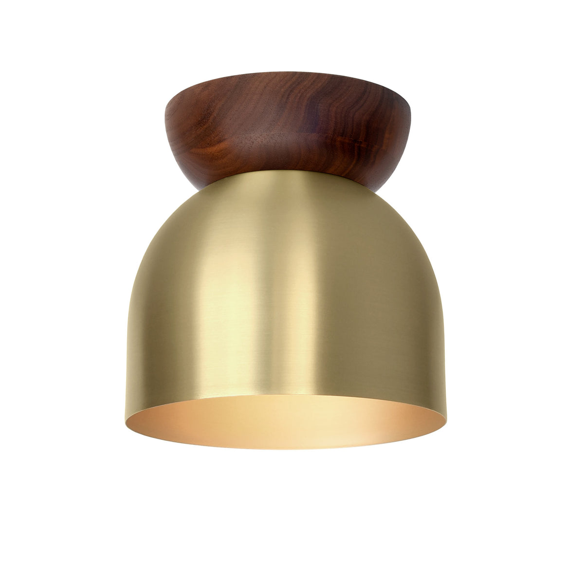 Amélie Surface 6" shown in Brass with a Walnut canopy