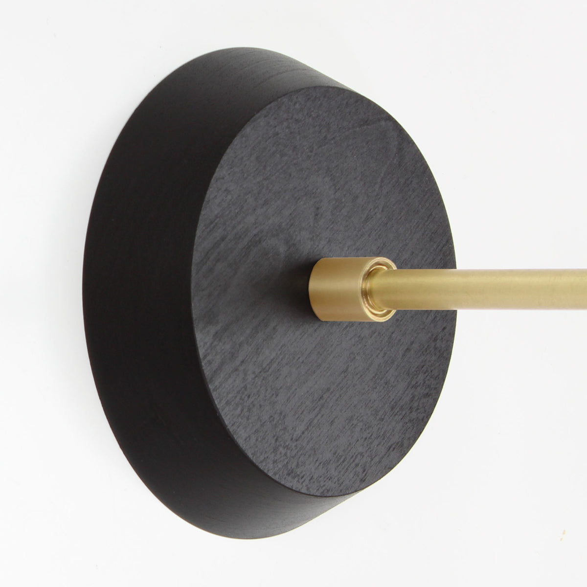 Canopy shown in Black Stained Wood with a Brass arm