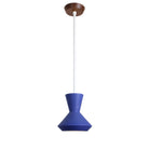Bobbie Rod Pendant shown in Cobalt Blue Glaze ceramic with a White Metal finish and a Walnut canopy