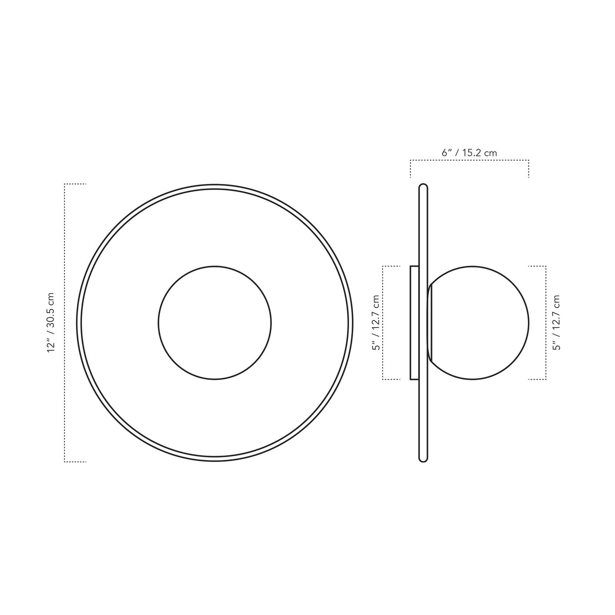 A Technical Drawing Of The Ella Wall Sconce