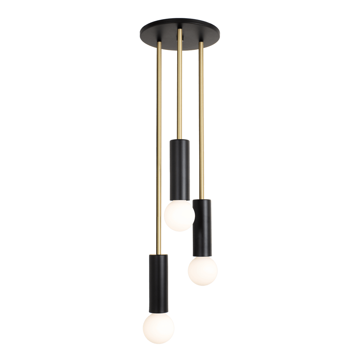 Fjord Waterfall Shown in Matte Black with Brass
