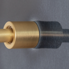 Indigo Blue Ceramic canopy shown with Brass coupler