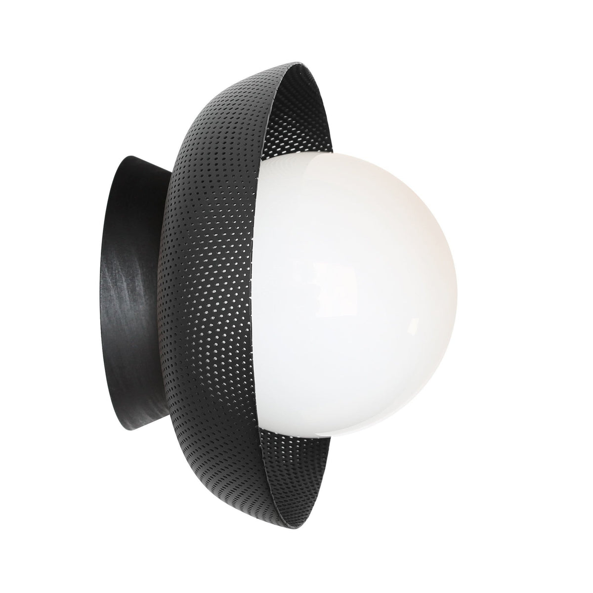 Lexi Small 5" shown in Matte Black with a Black Stained Wood Canopy