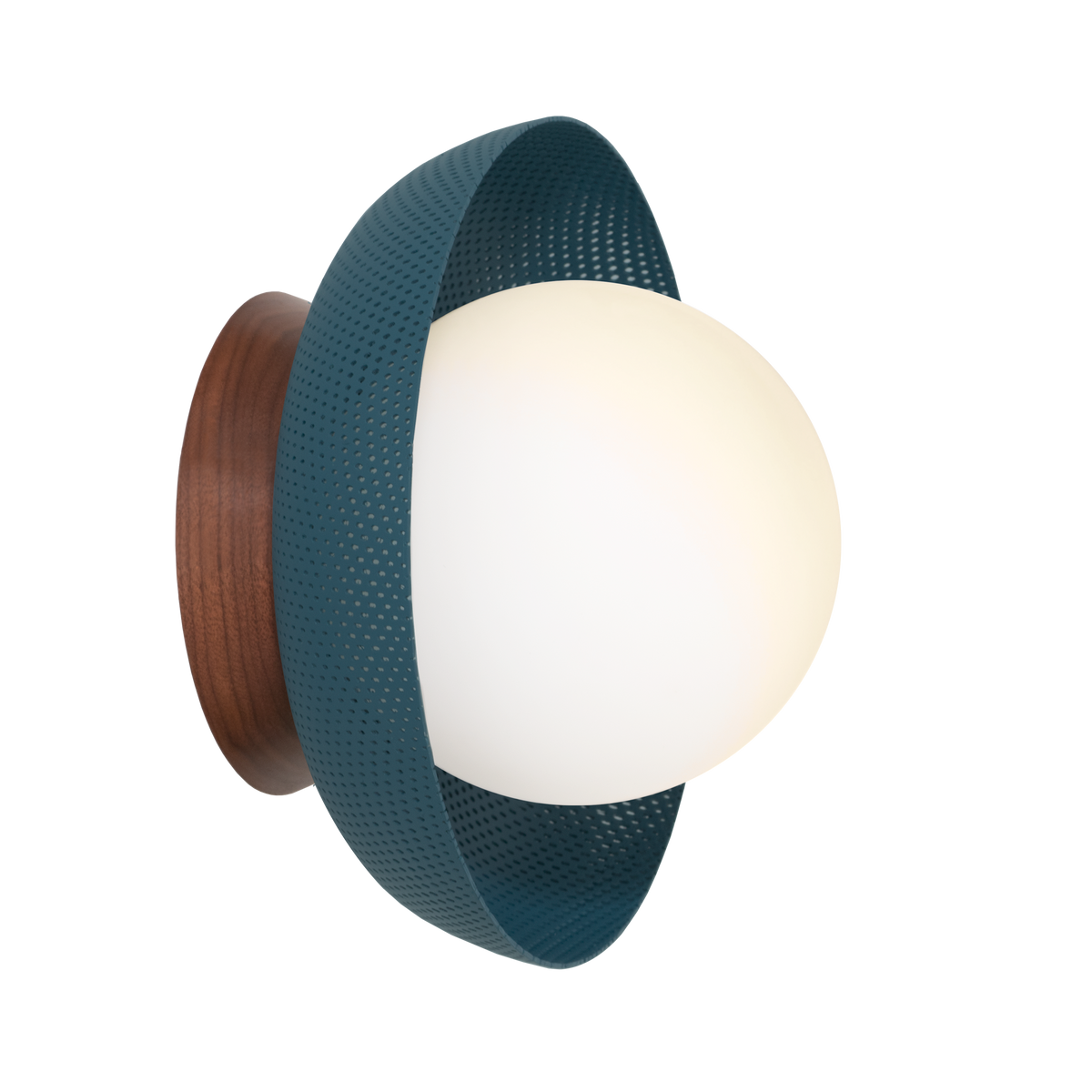 Lexi Small 5" shown in Ocean Blue with a Walnut Wood Canopy