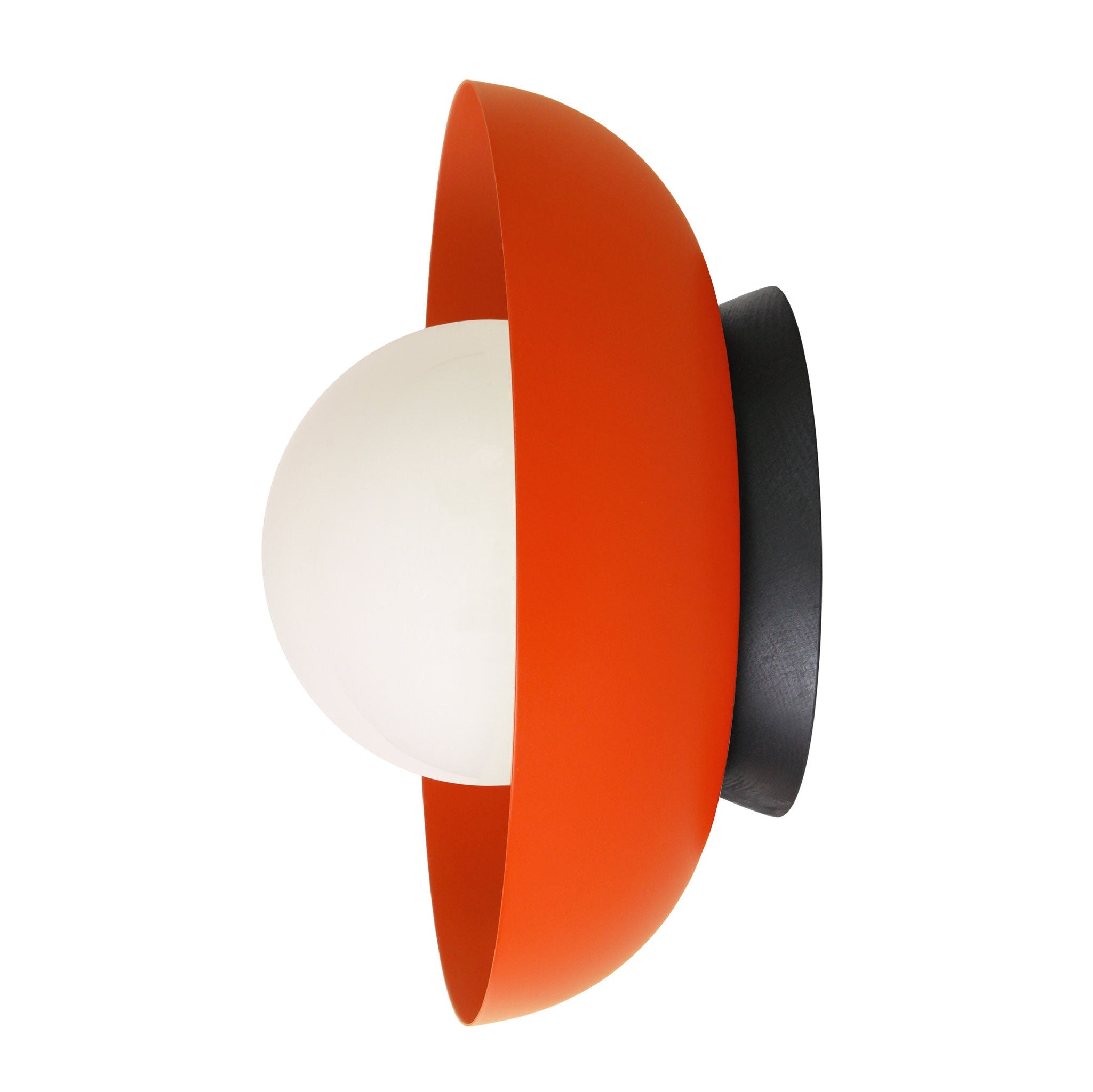 Lexi Large 6” shown with a Solid shade in Persimmon and Black Stained wood finish canopy