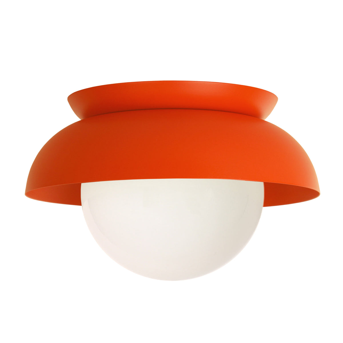 Lexi Large 8” shown with a Solid shade in Persimmon and Persimmon Metal finish  canopy