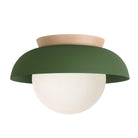 Lexi Large 8” shown with a Solid shade in Secret Garden Green and Maple canopy