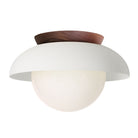 Lexi Large 8” shown with a Solid shade in White and Walnut canopy