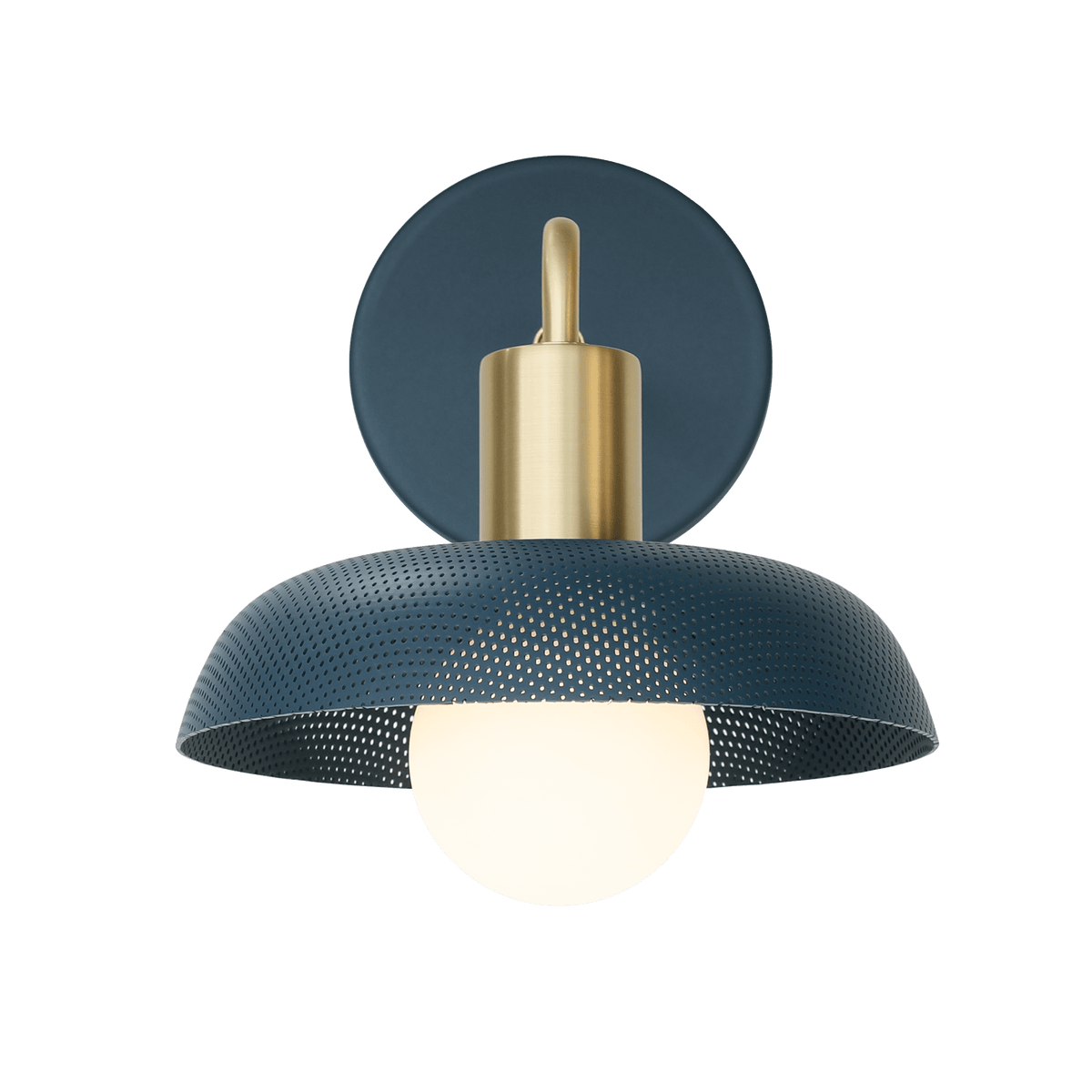 Sally Sconce shown in Ocean Blue and Brass finish