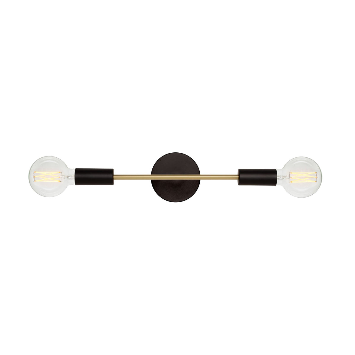 Venus Long shown in Matte Black cup and canopy finish with Brass accent finish
