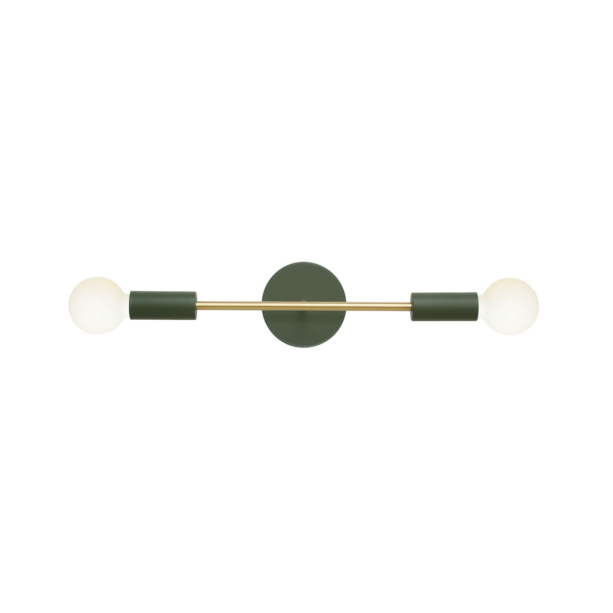 Venus Long shown in Secret Garden Green cup finish with Brass accent finish and Swift pattern Forest Green ceramic canopy