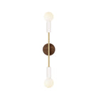 Venus Long with Wood Canopy shown in White with Brass with Walnut