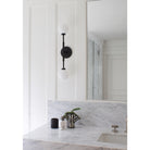 Heron Double Sconce shown in Matte Black