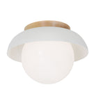Lexi Large 8” shown with a Perforated shade in White and Maple canopy