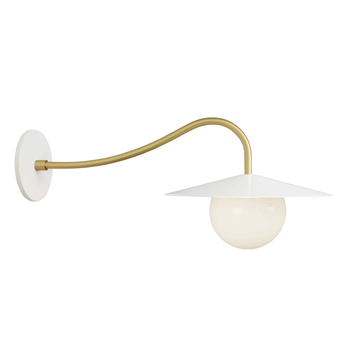 Marie Sconce shown in White with Brass
