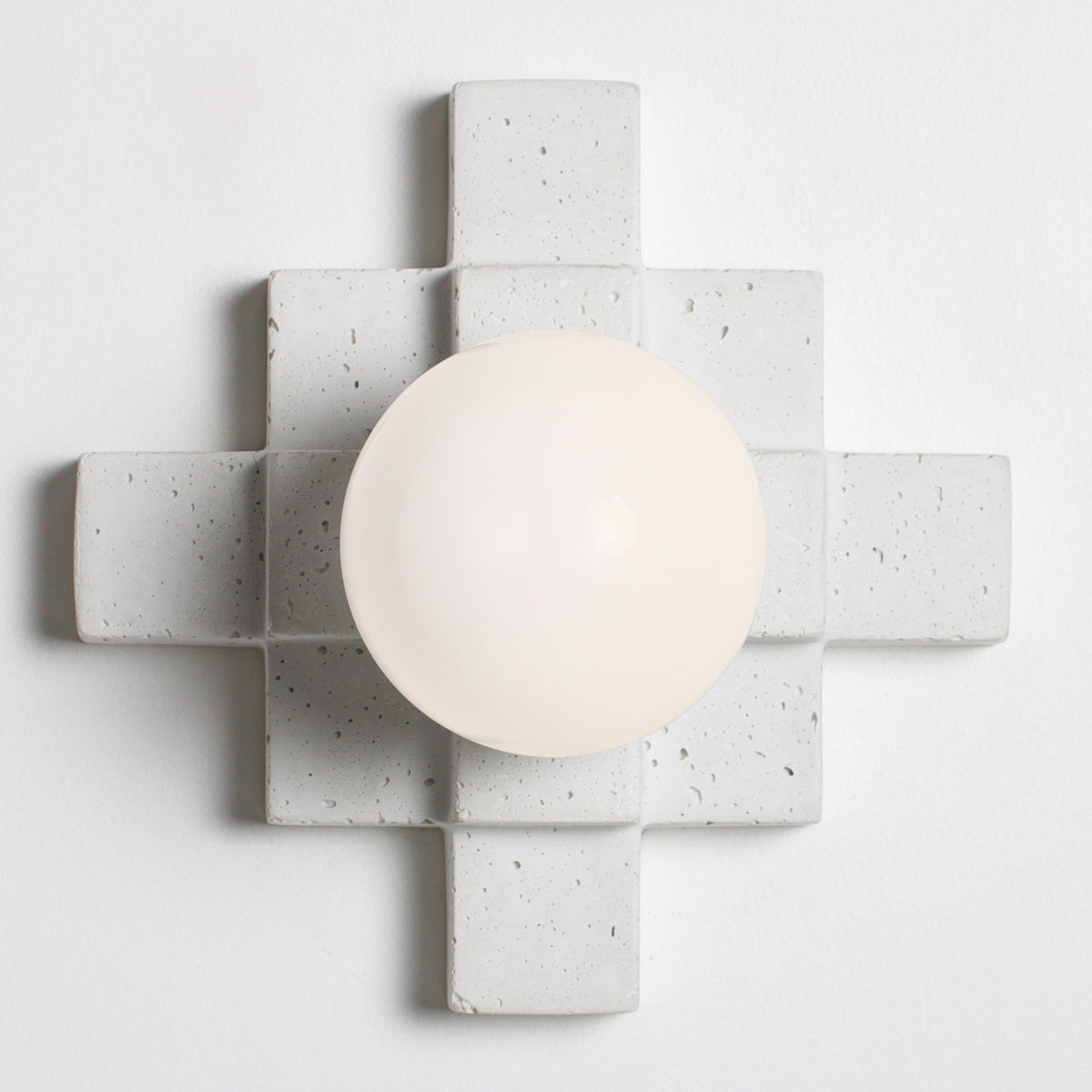 Mason Sconce shown in Cloud Concrete